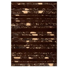Δερμάτινο Χειροποίητο Χαλί Skin Stripes Acid Brown-Bronze