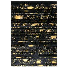 Δερμάτινο Χειροποίητο Χαλί Skin Stripes Acid Black-Gold